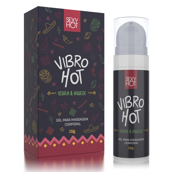 Vibro Hot - Gel para massagem corporal, vibra e aquece - 15g