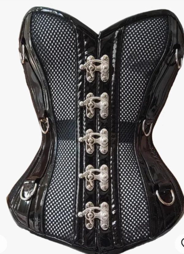 Corset couro e metal BDSM