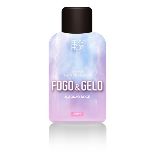 Gel para massagem beijável FOGO E GELO - Algodão Doce -  ( Esquenta / Esfria) - 38ml