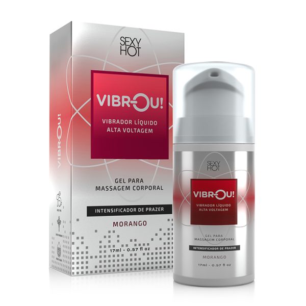 Vibrou! - Vibrador Líquido Sabor Morango - 17ml